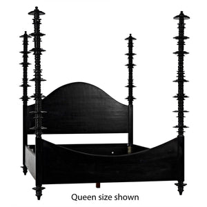 Ferret Bed, Eastern King, Hand Rubbed Black-Noir Furniture-Blue Hand Home