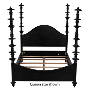Ferret Bed, Eastern King, Hand Rubbed Black-Noir Furniture-Blue Hand Home