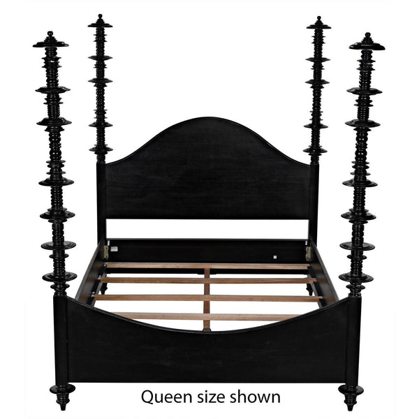 Ferret Bed, Eastern King, Hand Rubbed Black-Noir Furniture-Blue Hand Home