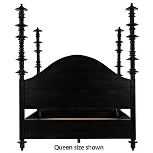 Ferret Bed, Eastern King, Hand Rubbed Black-Noir Furniture-Blue Hand Home