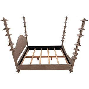Ferret Bed, Eastern King, Weathered-Noir Furniture-Blue Hand Home