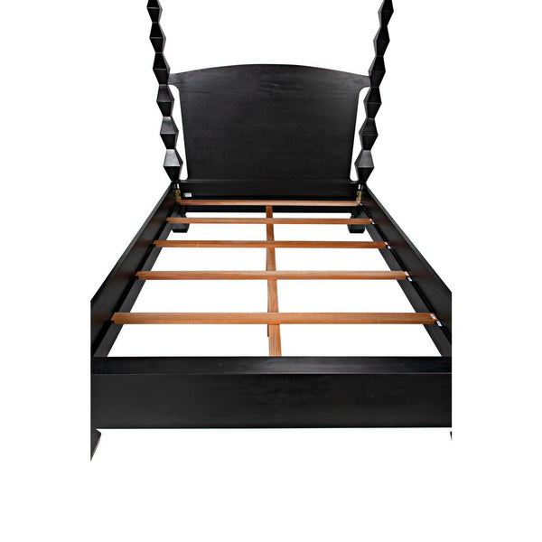 Noir Brancusi Bed, Queen, Hand Rubbed Black-Noir Furniture-Blue Hand Home