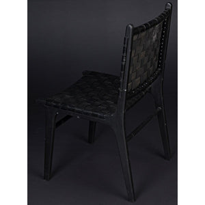 Noir Furniture Dede Dining Chair, Leather, Black-Noir Furniture-Blue Hand Home