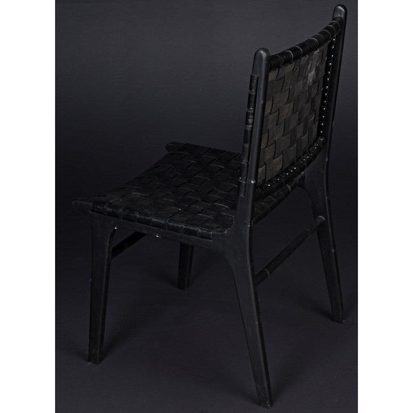 Noir Furniture Dede Dining Chair, Leather, Black-Noir Furniture-Blue Hand Home