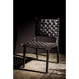 Noir Furniture Dede Dining Chair, Leather, Black-Noir Furniture-Blue Hand Home