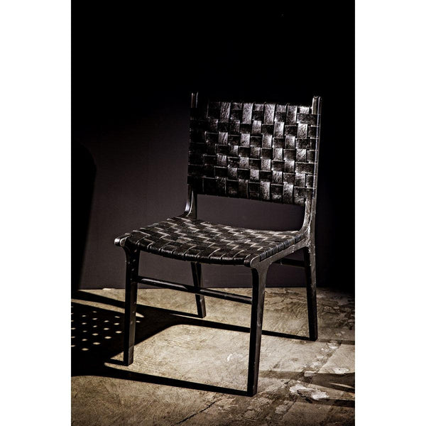 Noir Furniture Dede Dining Chair, Leather, Black-Noir Furniture-Blue Hand Home