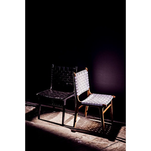 Noir Furniture Dede Dining Chair, Leather, Black-Noir Furniture-Blue Hand Home