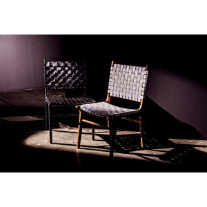 Noir Furniture Dede Dining Chair, Leather, Black-Noir Furniture-Blue Hand Home