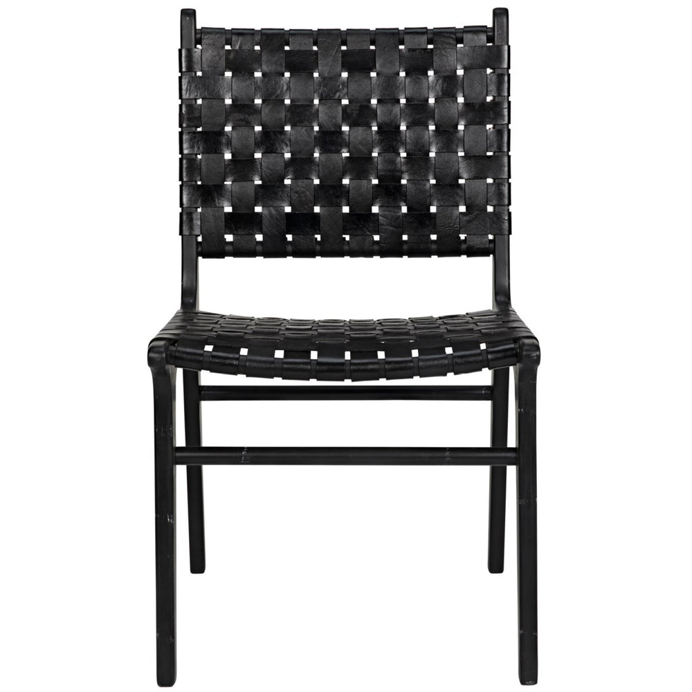 Noir Furniture Dede Dining Chair, Leather, Black-Noir Furniture-Blue Hand Home
