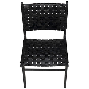 Noir Furniture Dede Dining Chair, Leather, Black-Noir Furniture-Blue Hand Home