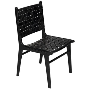 Noir Furniture Dede Dining Chair, Leather, Black-Noir Furniture-Blue Hand Home
