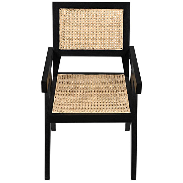 Noir Furniture Jude Chair w/Caning, Black-Noir Furniture-Blue Hand Home