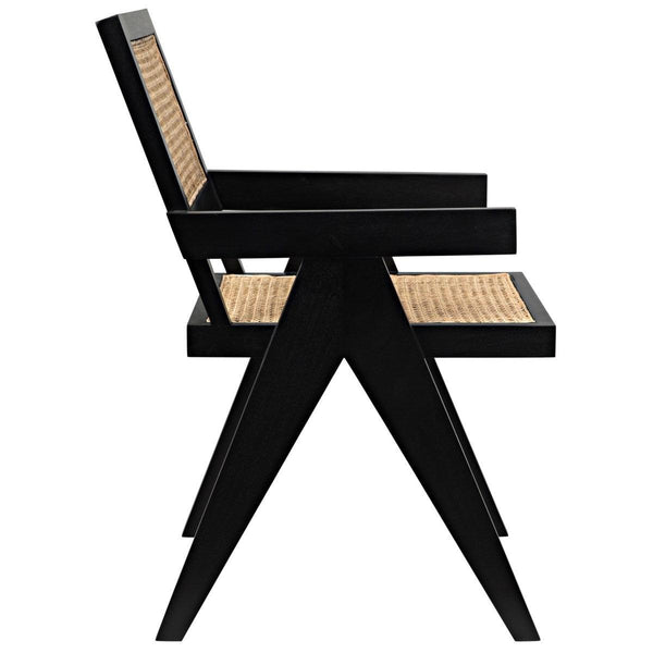 Noir Furniture Jude Chair w/Caning, Black-Noir Furniture-Blue Hand Home