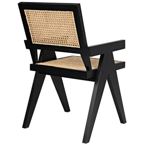 Noir Furniture Jude Chair w/Caning, Black-Noir Furniture-Blue Hand Home
