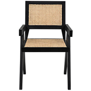 Noir Furniture Jude Chair w/Caning, Black-Noir Furniture-Blue Hand Home