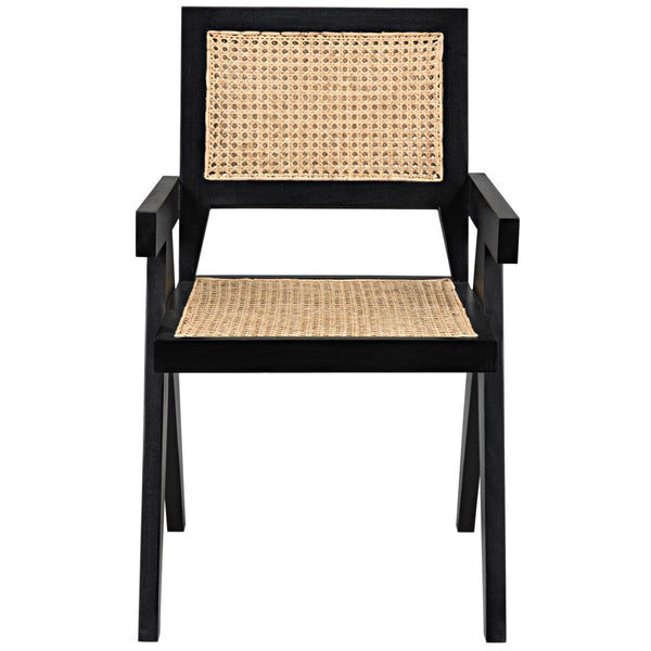 Noir Furniture Jude Chair w/Caning, Black-Noir Furniture-Blue Hand Home