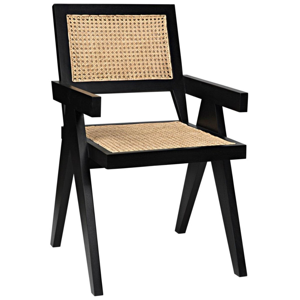 Noir Furniture Jude Chair w/Caning, Black-Noir Furniture-Blue Hand Home