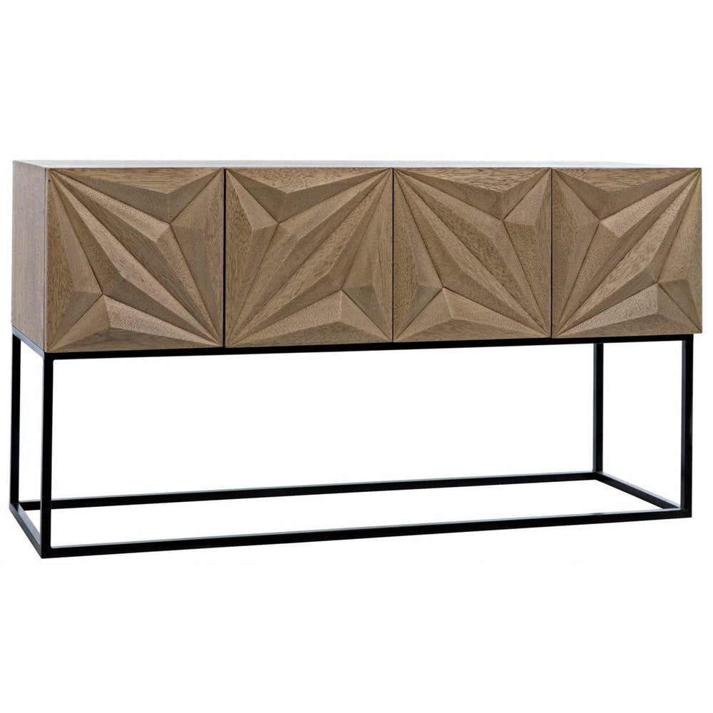 Noir Furniture Zurich Console, Bleached Walnut with Metal-Noir Furniture-Blue Hand Home