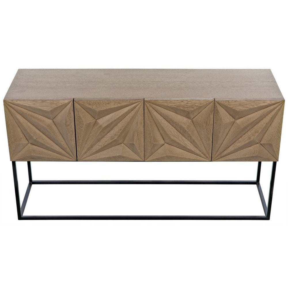 Noir Furniture Zurich Console, Bleached Walnut with Metal-Noir Furniture-Blue Hand Home