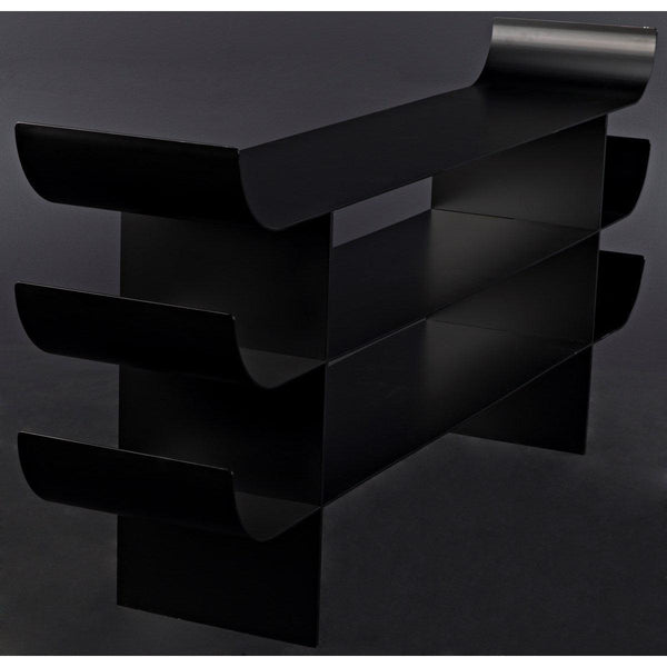 Noir Kyoto Console, Black Metal-Noir Furniture-Blue Hand Home