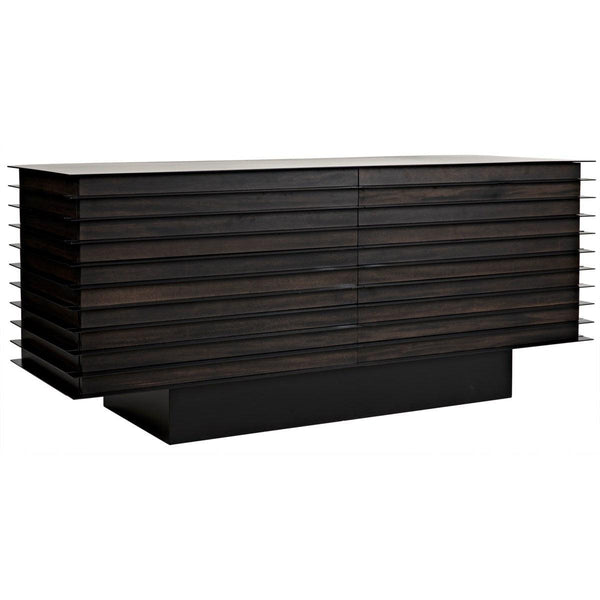 Noir Elevation Sideboard, Ebony Walnut w/Metal-Noir Furniture-Blue Hand Home