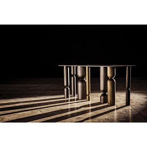 Figaro Console, Black Metal and Aged Brass Finish-Noir Furniture-Blue Hand Home