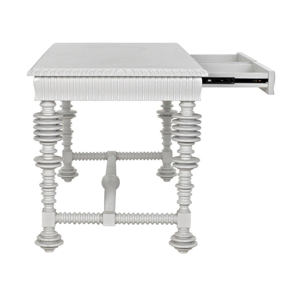 Portuguese Desk, Small, Solid White-Noir Furniture-Blue Hand Home