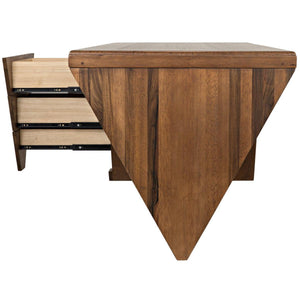 Noir Furniture Tetramo Desk, Dark Walnut-Noir Furniture-Blue Hand Home