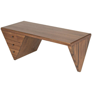 Noir Furniture Tetramo Desk, Dark Walnut-Noir Furniture-Blue Hand Home