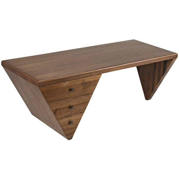 Noir Furniture Tetramo Desk, Dark Walnut-Noir Furniture-Blue Hand Home
