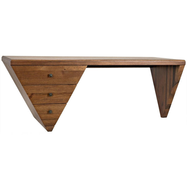 Noir Furniture Tetramo Desk, Dark Walnut-Noir Furniture-Blue Hand Home