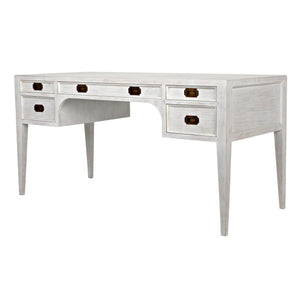 Noir Africa Desk, White Wash-Noir Furniture-Blue Hand Home