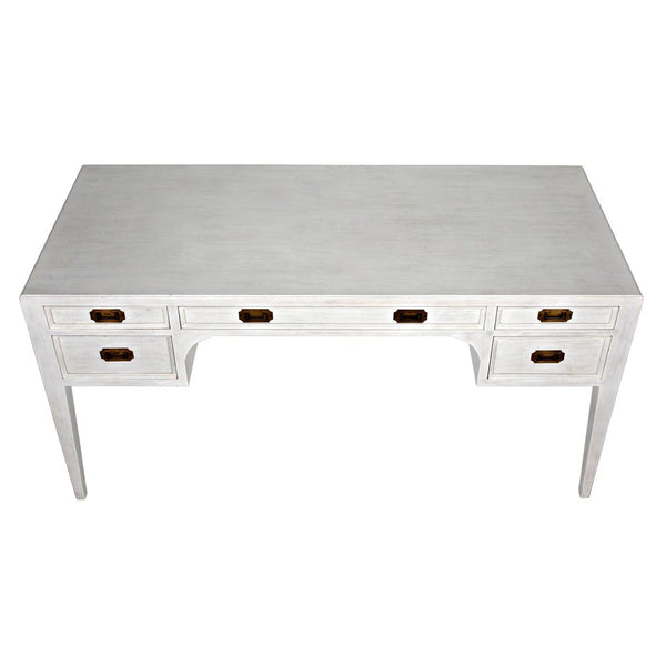 Noir Africa Desk, White Wash-Noir Furniture-Blue Hand Home