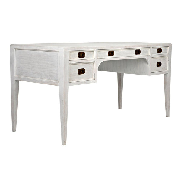 Noir Africa Desk, White Wash-Noir Furniture-Blue Hand Home