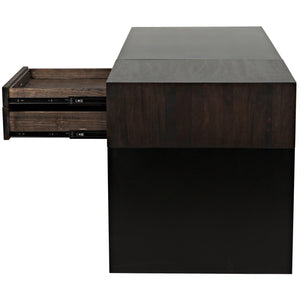Noir Alvaro Desk, Black Steel with Ebony Walnut-Noir Furniture-Blue Hand Home