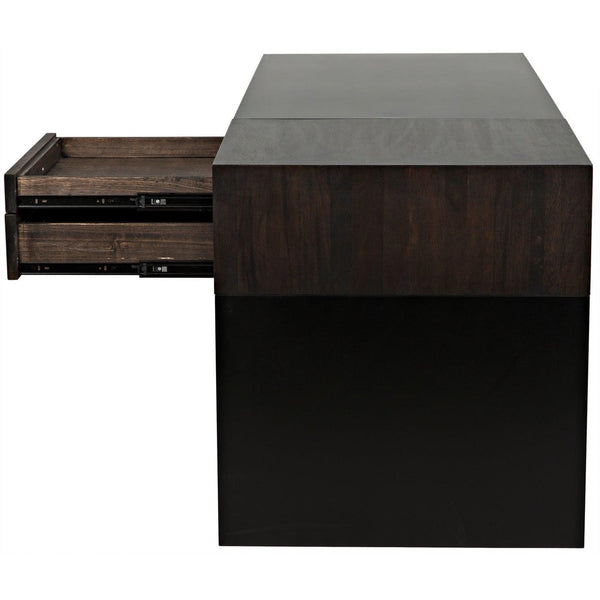 Noir Alvaro Desk, Black Steel with Ebony Walnut-Noir Furniture-Blue Hand Home