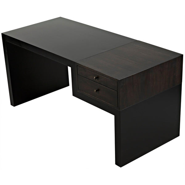 Noir Alvaro Desk, Black Steel with Ebony Walnut-Noir Furniture-Blue Hand Home