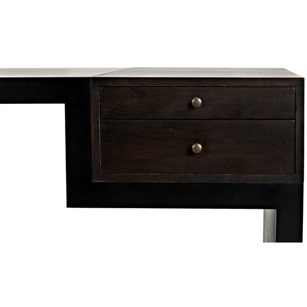 Noir Alvaro Desk, Black Steel with Ebony Walnut-Noir Furniture-Blue Hand Home