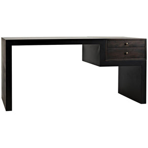 Noir Alvaro Desk, Black Steel with Ebony Walnut-Noir Furniture-Blue Hand Home