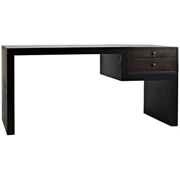 Noir Alvaro Desk, Black Steel with Ebony Walnut-Noir Furniture-Blue Hand Home