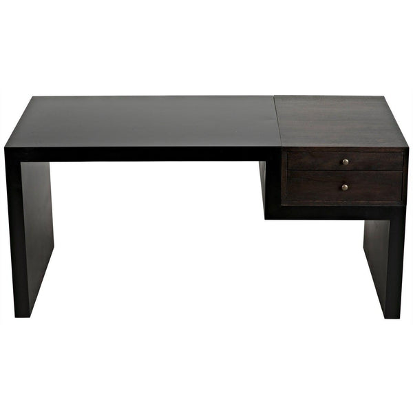 Noir Alvaro Desk, Black Steel with Ebony Walnut-Noir Furniture-Blue Hand Home