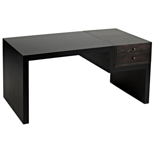 Noir Alvaro Desk, Black Steel with Ebony Walnut-Noir Furniture-Blue Hand Home