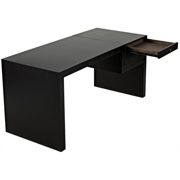 Noir Alvaro Desk, Black Steel with Ebony Walnut-Noir Furniture-Blue Hand Home