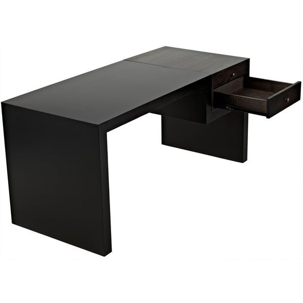 Noir Alvaro Desk, Black Steel with Ebony Walnut-Noir Furniture-Blue Hand Home