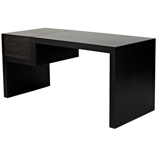 Noir Alvaro Desk, Black Steel with Ebony Walnut-Noir Furniture-Blue Hand Home