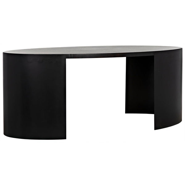 Noir Marigold Desk, Ebony Walnut with Black Steel-Noir Furniture-Blue Hand Home