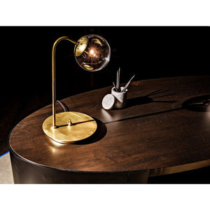 Noir Marigold Desk, Ebony Walnut with Black Steel-Noir Furniture-Blue Hand Home