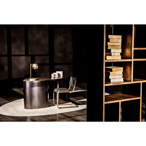 Noir Marigold Desk, Ebony Walnut with Black Steel-Noir Furniture-Blue Hand Home