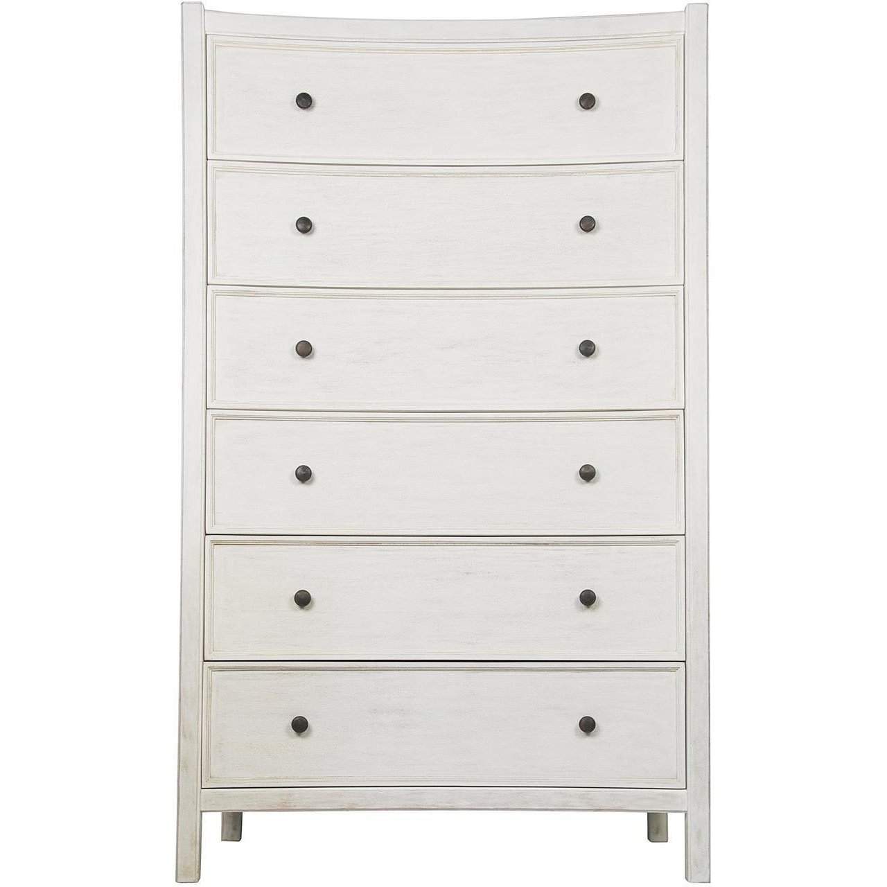 Hampton 6 Drawer Chest Noir White Wash 60"H X 36"W X 22"D