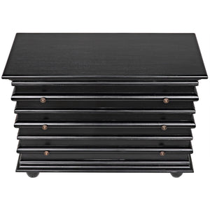 Ascona Small Chest, Hand Rubbed Black-Noir Furniture-Blue Hand Home
